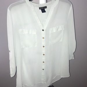 Light green button down blouse